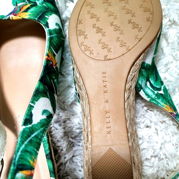 Kelly & Katie Open Toe Slingback Espadrille Wedge Sandles Size 7 - Picture 7 of 8